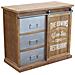 Mobiletto Credenza Da Interno Bar In Legno E Metallo Con 3 Cassetti E Anta Scorrevole Linea Industrial - Foto miniatura 1