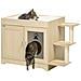 Mobile per Lettiera Casetta per Gatti con Spazio Portaoggetti e Pali Tiragraffi, in Legno, 107x54x70 cm - Foto miniatura 1