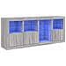 Credenza Con Luci Led Grigio Sonoma 164x37x67 Cm - Foto miniatura 2