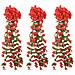 Ghirlande Fiori Artificiali Natale 3 Pz Rosso 85 Cm - Foto miniatura 1