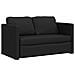 Divano Letto da Terra 2 in 1 Nero 112x174x55 cm Similpelle - Foto miniatura 4
