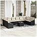 Set Divano da Giardino da 10 Pezzi con Cuscini Rattan Poliestere Marrone - Foto miniatura 2