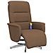 Poltrona Reclinabile Massaggio e Poggiapiedi Marrone in Tessuto - Foto miniatura 1