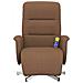 Poltrona Reclinabile Massaggio e Poggiapiedi Marrone in Tessuto - Foto miniatura 3