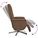 Poltrona Reclinabile Massaggio e Poggiapiedi Marrone in Tessuto - Foto miniatura 6
