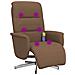 Poltrona Reclinabile Massaggio e Poggiapiedi Marrone in Tessuto - Foto miniatura 7