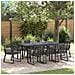 Set da Pranzo da Giardino 6 Pezzi in Acciaio Nero e Polyrattan - Foto miniatura 2