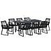 Set da Pranzo da Giardino 6 Pezzi in Acciaio Nero e Polyrattan - Foto miniatura 3