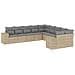 Set Divano da Giardino 10 pz con Cuscini Beige in Polyrattan - Foto miniatura 1