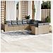 Set Divano da Giardino 10 pz con Cuscini Beige in Polyrattan - Foto miniatura 2