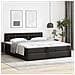 Pouf Letto con Materassi e LED Nero 160x200cm Similpelle - Foto miniatura 4