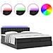 Pouf Letto con Materassi e LED Nero 160x200cm Similpelle - Foto miniatura 5