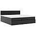 Pouf Letto con Materassi e LED Nero 160x200cm Similpelle - Foto miniatura 7