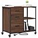 Mobile per Ufficio con ruota Rovere marrone 76 x 41 x 72 cm - Foto miniatura 3