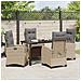 Set da Pranzo per Giardino 5 pcs Beige polyrattan - Foto miniatura 4