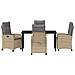 Set da Pranzo per Giardino 5 pcs Beige polyrattan - Foto miniatura 7
