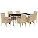 Set da Pranzo per Giardino con cuscino 7 pcs Beige Poly Rattan - Foto miniatura 1