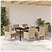 Set da Pranzo per Giardino con cuscino 7 pcs Beige Poly Rattan - Foto miniatura 4