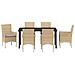 Set da Pranzo per Giardino con cuscino 7 pcs Beige Poly Rattan - Foto miniatura 7
