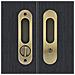 Set Maniglia Scorrevole A Scomparsa - Maniglia Ad Incasso Con Serratura A Mortasa Per Porte Interne Bronze - Foto miniatura 7