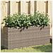 Fioriere da Giardino con 2 Vasi Grigie 90x20x40cm in Polyrattan - Foto miniatura 2