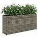 Fioriere da Giardino con 2 Vasi Grigie 90x20x40cm in Polyrattan - Foto miniatura 4