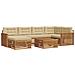 Set di divani da esterno con cuscino 7 pcs Naturale e Beige - Foto miniatura 1