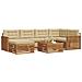 Set di divani da esterno con cuscino 7 pcs Naturale e Beige - Foto miniatura 3