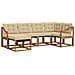 Set di divani da esterno con cuscino 6 pcs Naturale e Beige - Foto miniatura 1