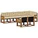 Set di divani da esterno con cuscino 8 pcs Naturale e Beige - Foto miniatura 1