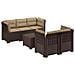 Divano da Giardino 5 Posti con Cuscini Stile Rattan PP Marrone - Foto miniatura 1