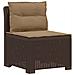 Divano da Giardino 5 Posti con Cuscini Stile Rattan PP Marrone - Foto miniatura 3