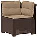 Divano da Giardino 5 Posti con Cuscini Stile Rattan PP Marrone - Foto miniatura 4