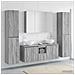 Set di mobili per il bagno 6 pcs Sonoma grigio - Foto miniatura 2