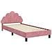 Struttura letto bambini con testata Rosa 80 x 200 cm Velluto - Foto miniatura 4