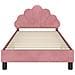 Struttura letto bambini con testata Rosa 80 x 200 cm Velluto - Foto miniatura 5