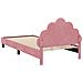 Struttura letto bambini con testata Rosa 80 x 200 cm Velluto - Foto miniatura 7