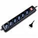 IUPS-PCP-16BK - Multipresa 6 posti 10/16 A con interruttore Nera - Foto miniatura 1
