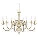 Lampadario Stile Antico Metallo Bianco Lampadine 8 X E14 - Foto miniatura 3