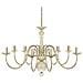 Lampadario Stile Antico Metallo Bianco Lampadine 8 X E14 - Foto miniatura 4