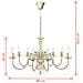 Lampadario Stile Antico Metallo Bianco Lampadine 8 X E14 - Foto miniatura 8