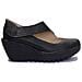 Yasi682 Cuneo Scarpe Di Cuoio Nero Per Le Donne - Foto miniatura 2