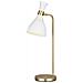 Lampada Da Tavolo 1 Luce, Bianco Opaco, Bianco Opaco, Ottone Brunito, Attacco E27 - Foto miniatura 1