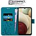 Cadorabo Custodia Compatibile Con Samsung Galaxy A12 / M12 In Blu Fiore - Coperchio Protettivo In Design Floreale Con Chiusura Magnetica, Funzione Stand E Slot Per Carte - Foto miniatura 2