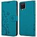 Cadorabo Custodia Compatibile Con Samsung Galaxy A12 / M12 In Blu Fiore - Coperchio Protettivo In Design Floreale Con Chiusura Magnetica, Funzione Stand E Slot Per Carte - Foto miniatura 8