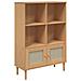 Credenza Senja Aspetto Rattan Marrone 90x35x130 Cm Legno Pino - Foto miniatura 2
