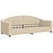 Divano Letto Estraibile Con Cassetti Crema 80x200 Cm In Tessuto - Foto miniatura 5
