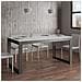 Tavolo Allungabile 90x160/420 Cm Tecno Evolution Telaio Antracite - Bianco Frassino - Foto miniatura 3