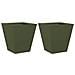 Fioriere da Giardino 2 pz Verde Oliva 30x30x30 cm in Acciaio - Foto miniatura 1