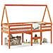 Letto A Soppalco Con Tetto Cera 90x190cm Legno Massello Di Pino - Foto miniatura 2